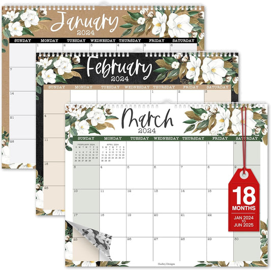 Floral Large Wall Calendar 2024-2025 - 18 Month Wall Calendar 2024-2025, Monthly Wall Calendar 2024 Monthly Large, Calendario 2024 Calendar Wall, Calendars 2024 Wall Calendar, Calandar, Calenders 2024