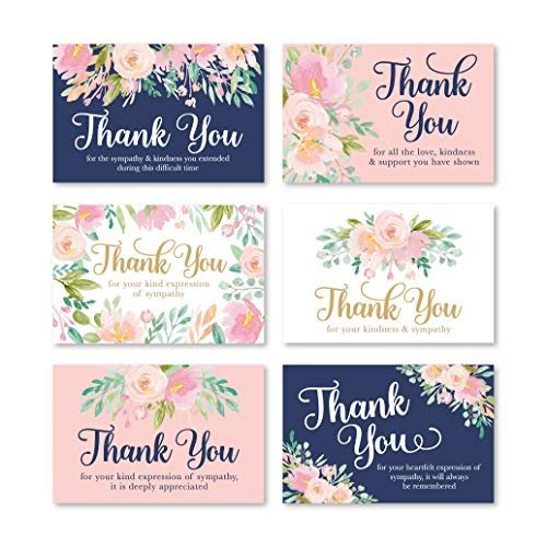 Folded Thank You Cards | Set of 24 | Sympathy