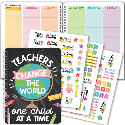 Colorful Chalk Undated Teacher Planner 2024-2025 - Homeschool Planner, Teacher Lesson Planner 2024-2025, Teacher Lesson Plan Book, Lesson Planner Book for Teacher, Teacher Planner Undated, Teacher Plan Book