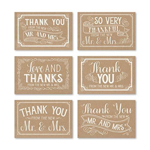 Wedding Folded Thank You Cards | Set of 24 | Cards & Party