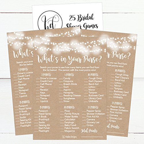 What's In Your Purse Bridal Bridal Shower Game | Set of 25 | Wedding Supplies