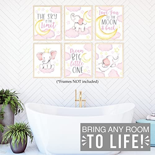 Elephant 2 Children's Wall Art | Set of 6 | Nursery Decor