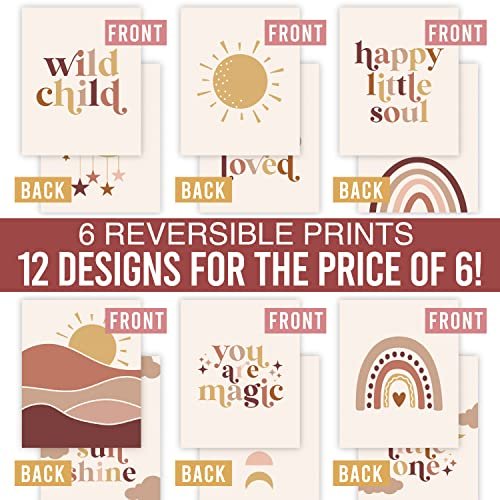 Boho Children's Wall Art | Set of 6 | Nursery Decor