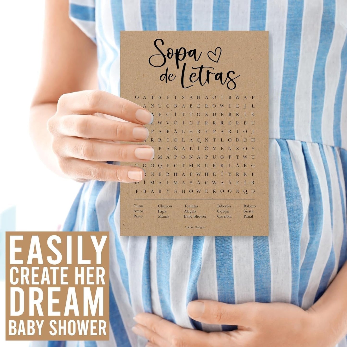 Word Search & Mad Libs | Set of 20 | Spanish Baby Shower Games