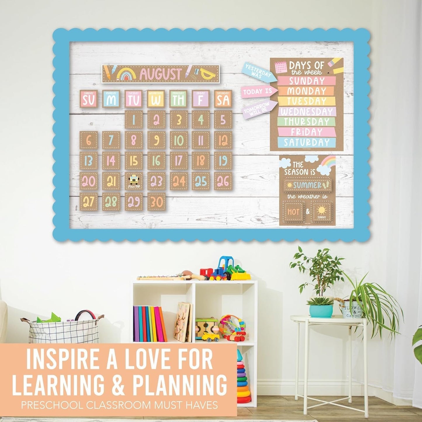 Kraft Typography Classroom Calendar | Bulletin Board | Classroom Supplies