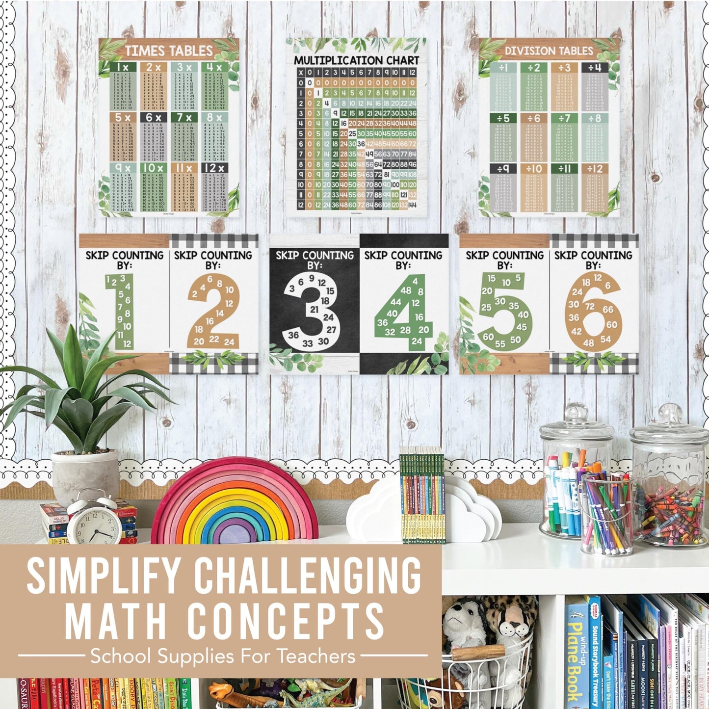 Farmhouse Multiplication Posters | Set of 9 | Classroom Supplies