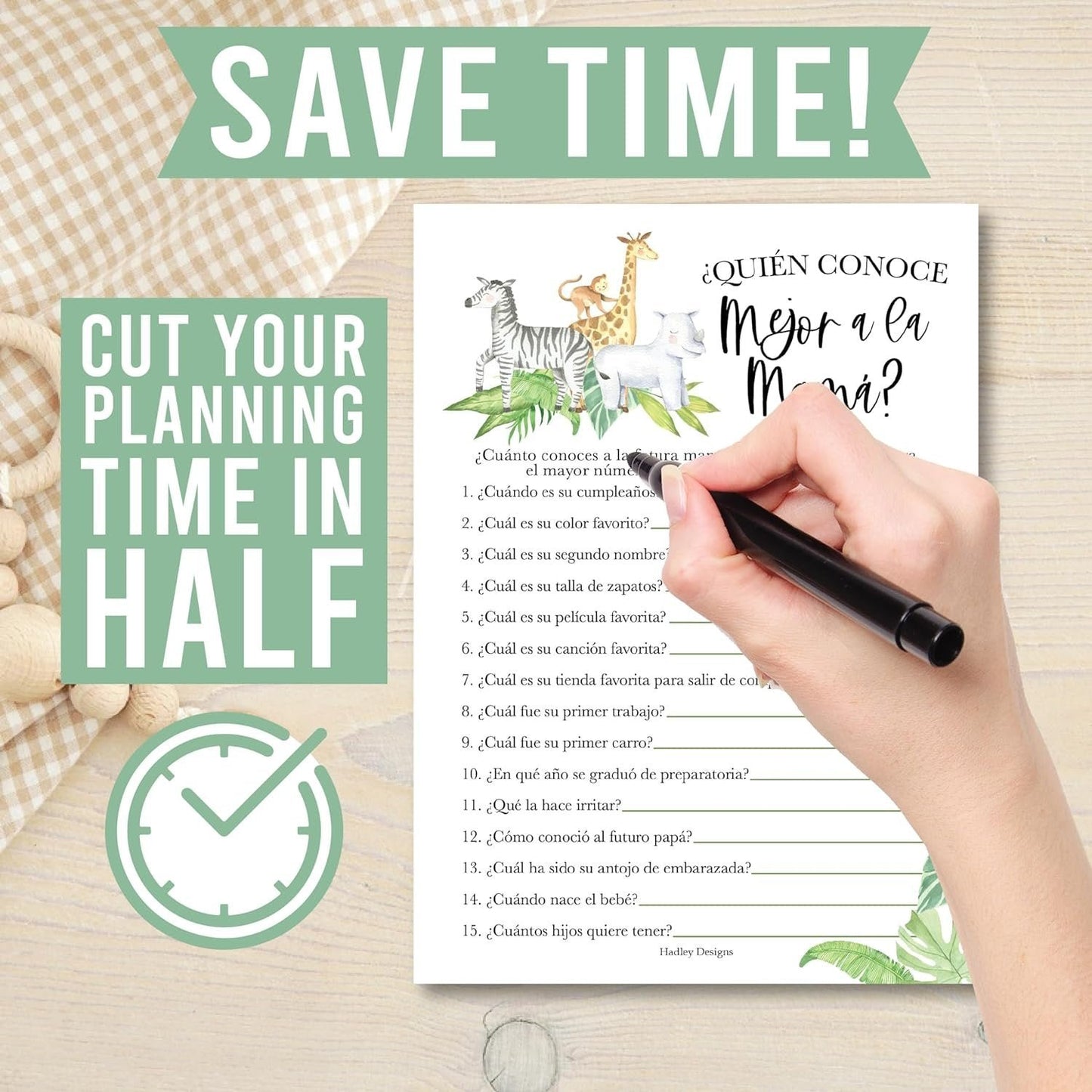 Spanish Baby Bingo | Who Knows Mommy Best | Set of 20 | Spanish Baby Shower Games