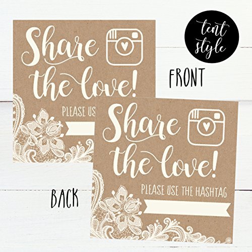 Wedding Hashtag Signs | Set of 25 | Wedding Supplies