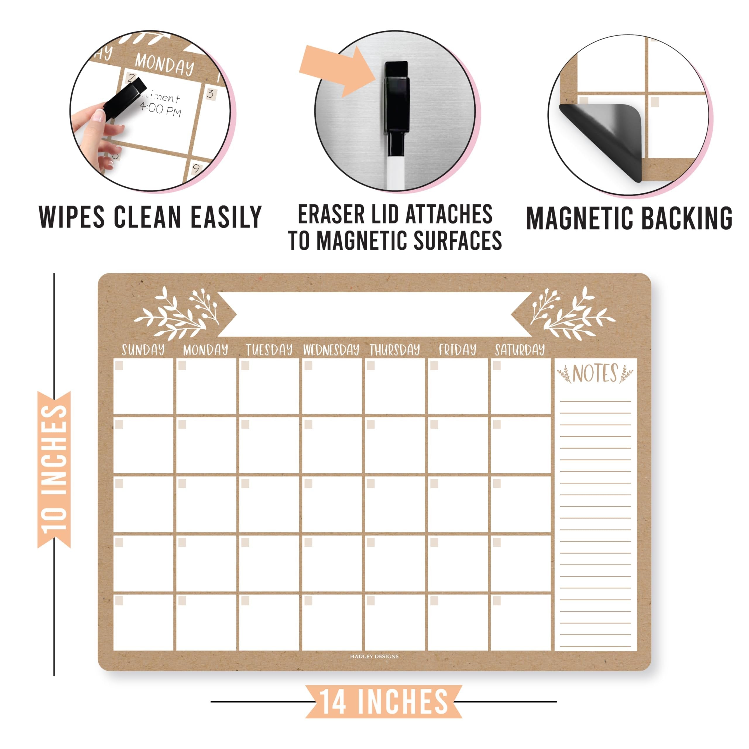 Magnetic Monthly Calendar | Fridge Magnet | Home Organization