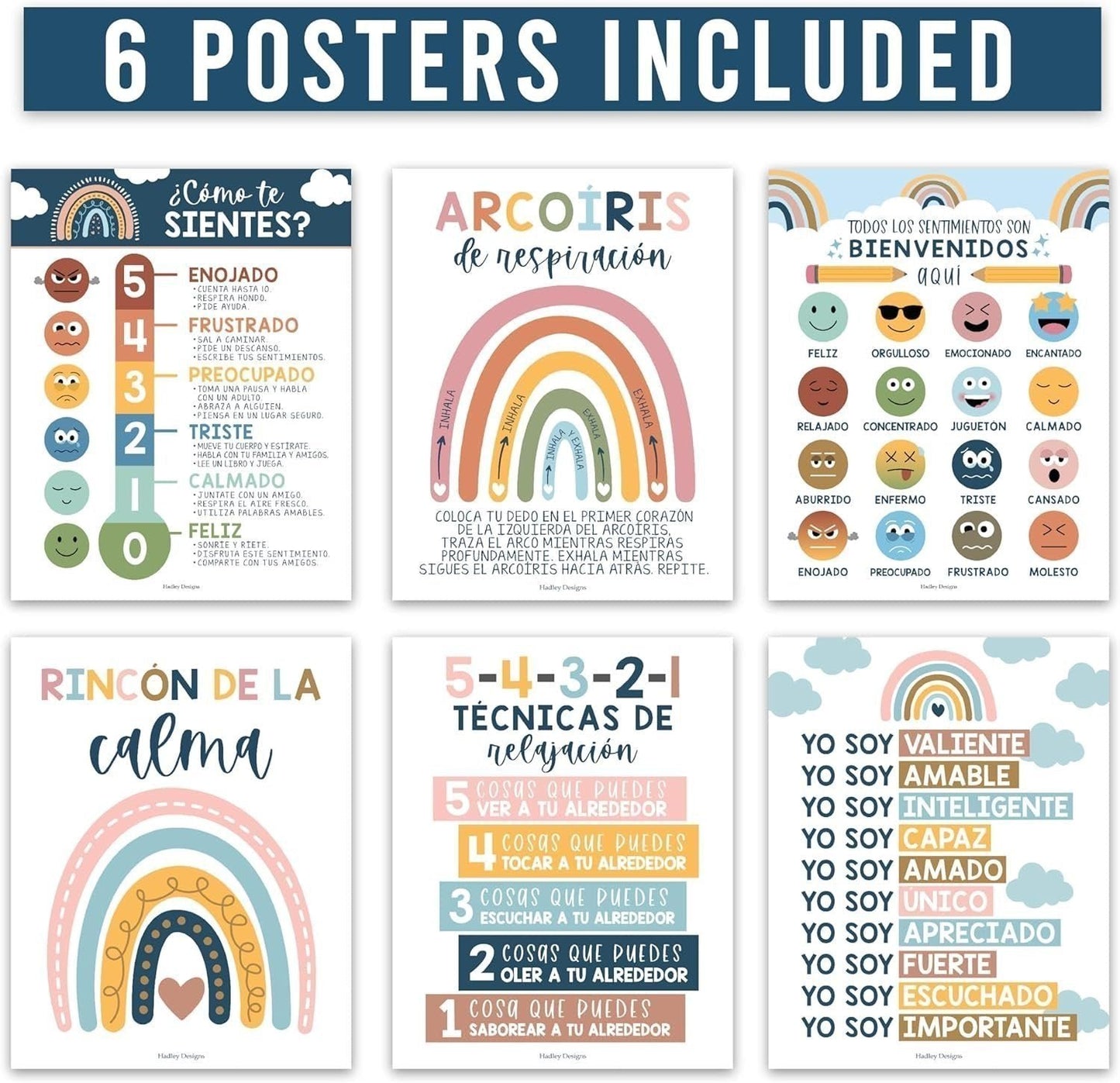 Spanish Calming Corner Posters | Set of 6 | Spanish Educational Posters