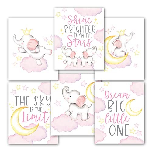 Elephant 2 Children's Wall Art | Set of 6 | Nursery Decor