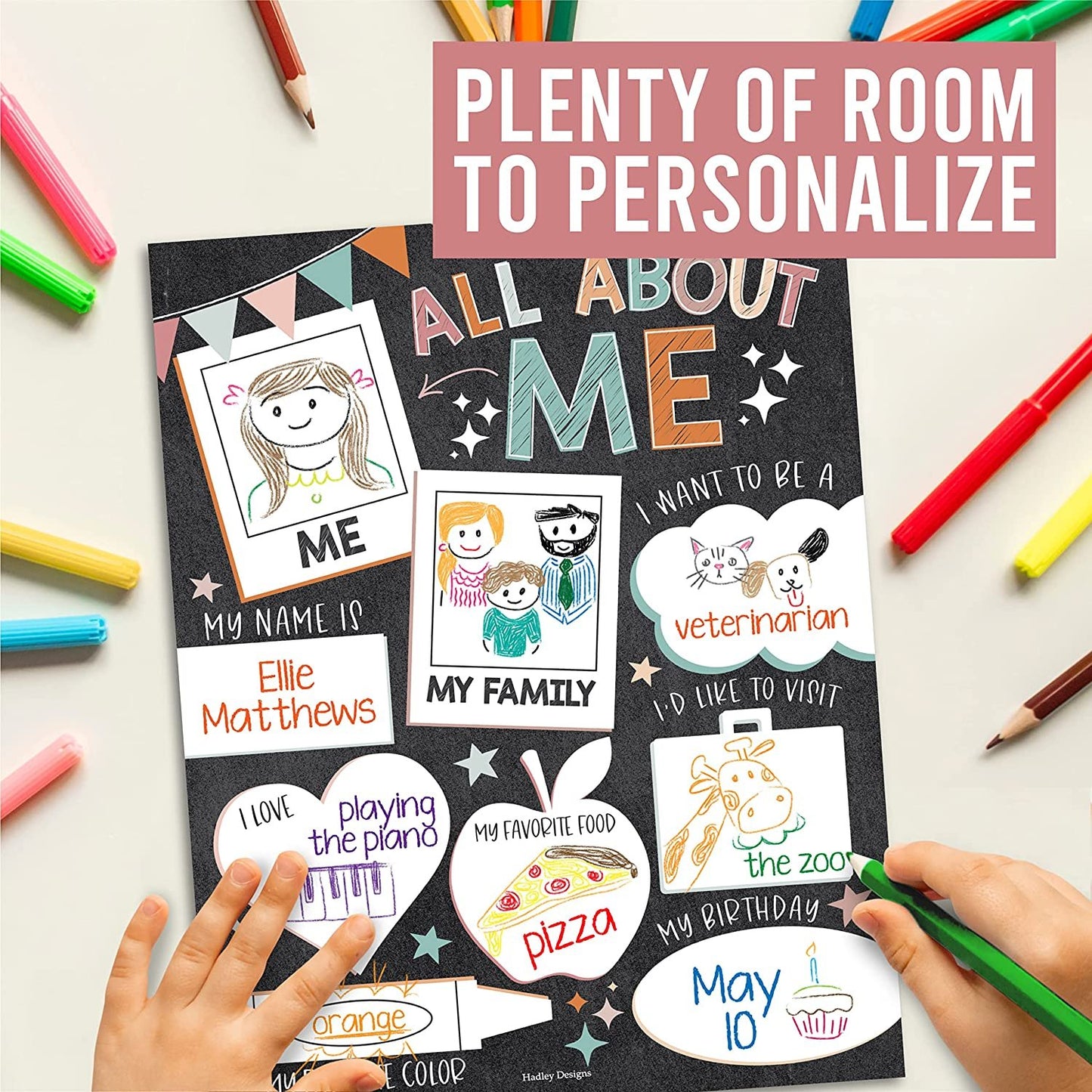 Colorful All About Me Posters | Set of 20 | Educational Supplies