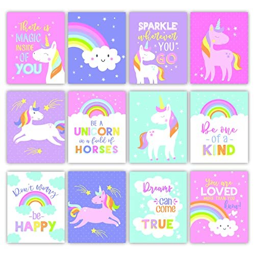 Unicorn Children's Wall Art | Set of 6 | Home Decor