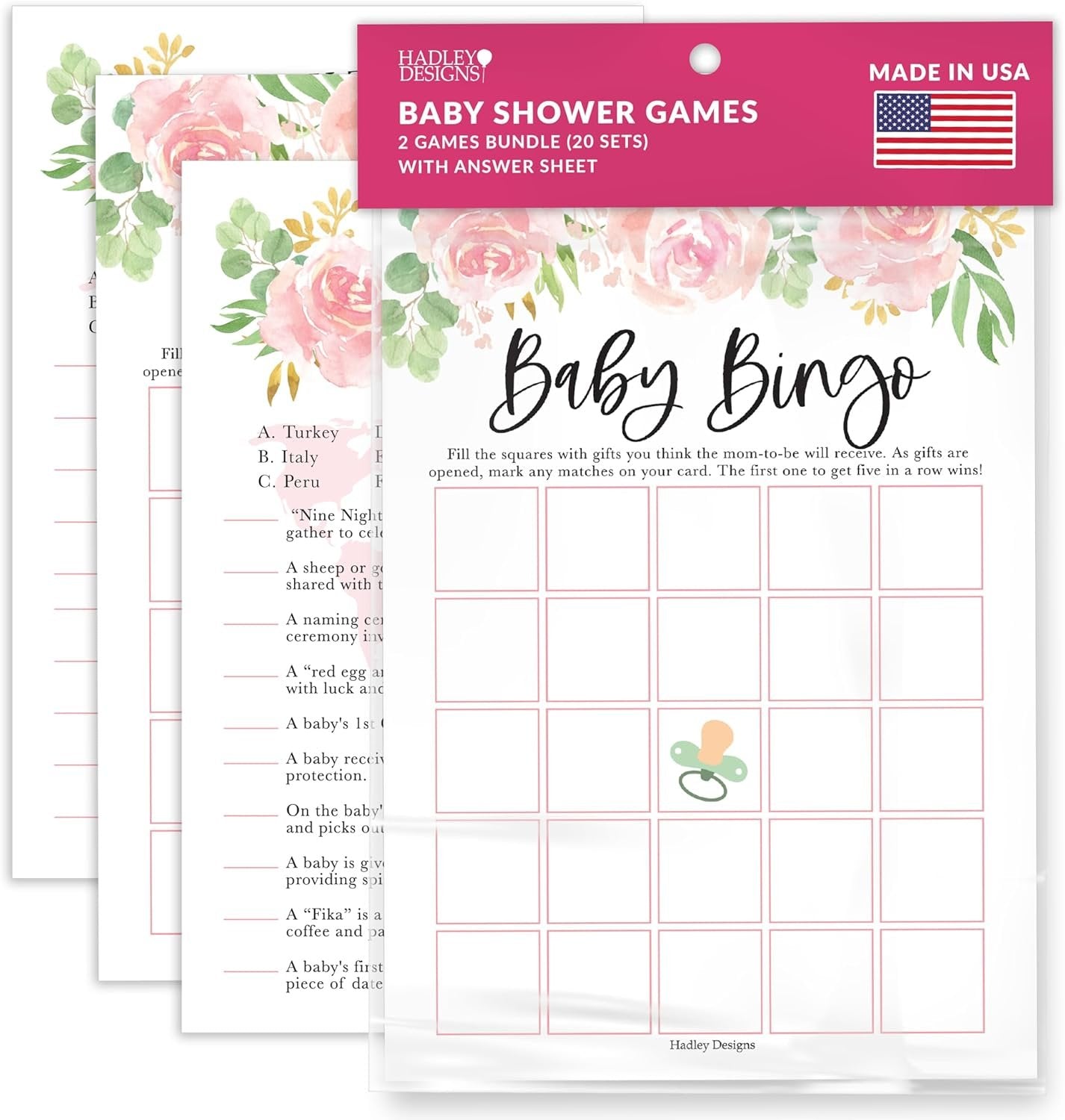 20 Floral Baby Shower Games For Girl - Hilarious Baby Shower Games Girl, Baby Games For Baby Shower Bingo Game Girl, Baby Girl Baby Shower Tradition Cards, Baby Girl Baby Shower Games Funny