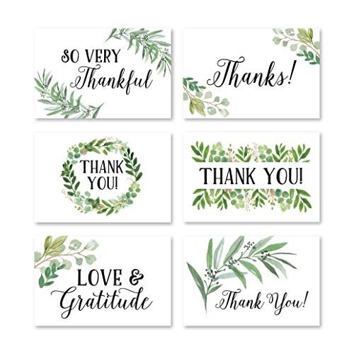 Greenery Folded Thank You Cards | Set of 24 | General