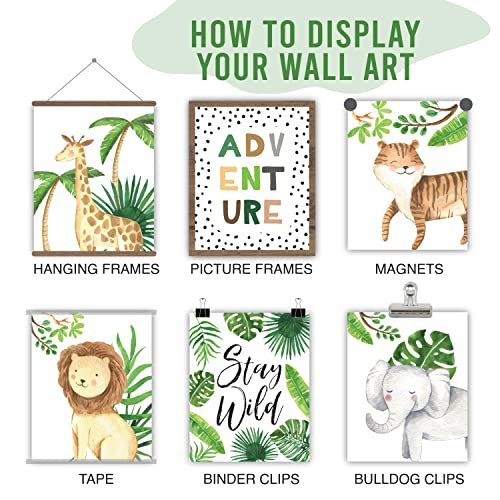 Safari Children's Wall Art | Set of 6 | Nursery Decor