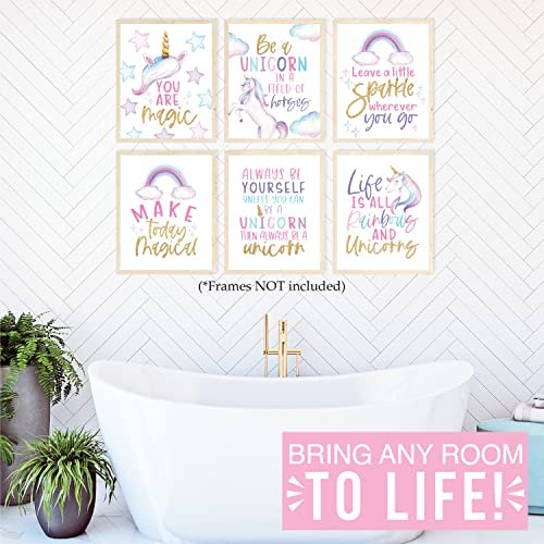 Unicorn 2 Children's Wall Art | Set of 6 | Home Decor