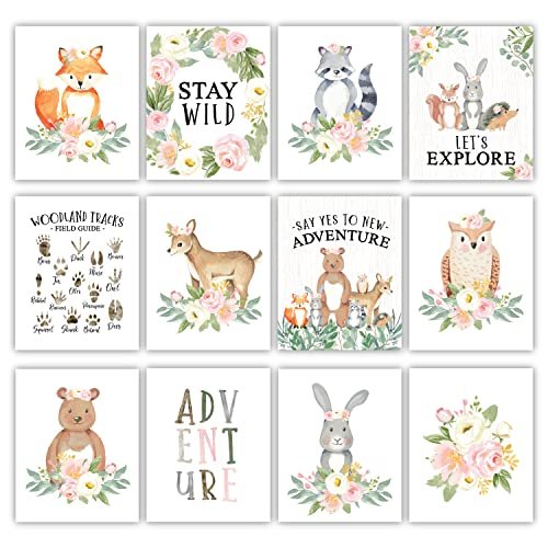 Woodland Animal Children's Wall Art | Set of 6 | Nursery Decor