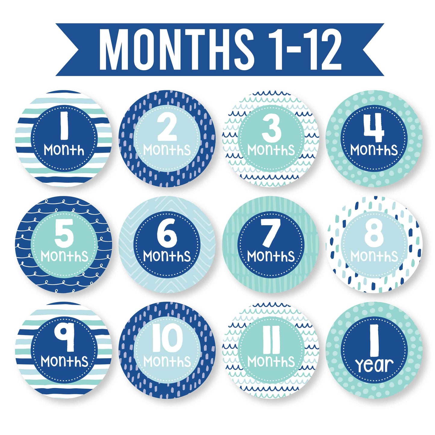 Baby Milestone Stickers | Set of 20 | Baby Supplies