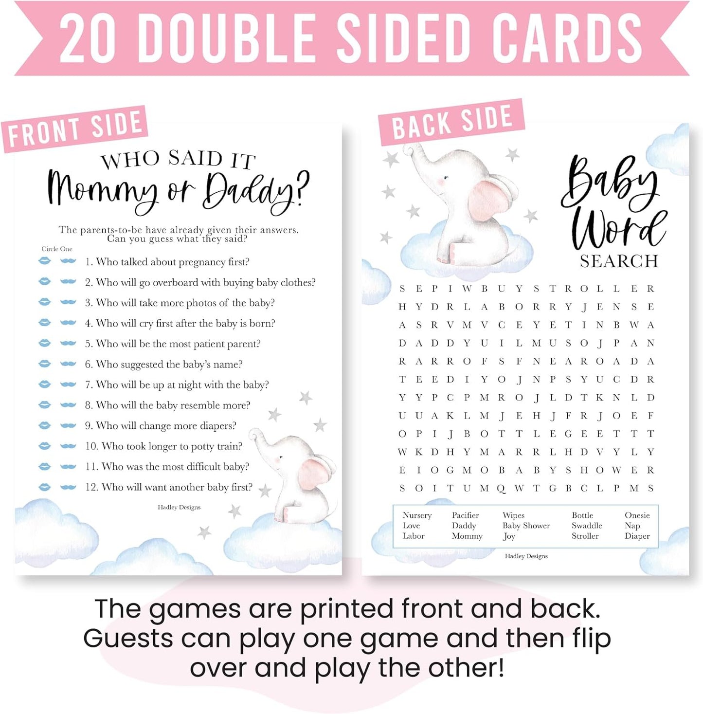 20 Elephant Baby Shower Games Boy - Hilarious Baby Shower Games For Boy, Guess Who Mommy Or Daddy Baby Shower Game, Baby Games For Baby Shower Word Search Game, Baby Shower Boy Baby Shower Games Funny