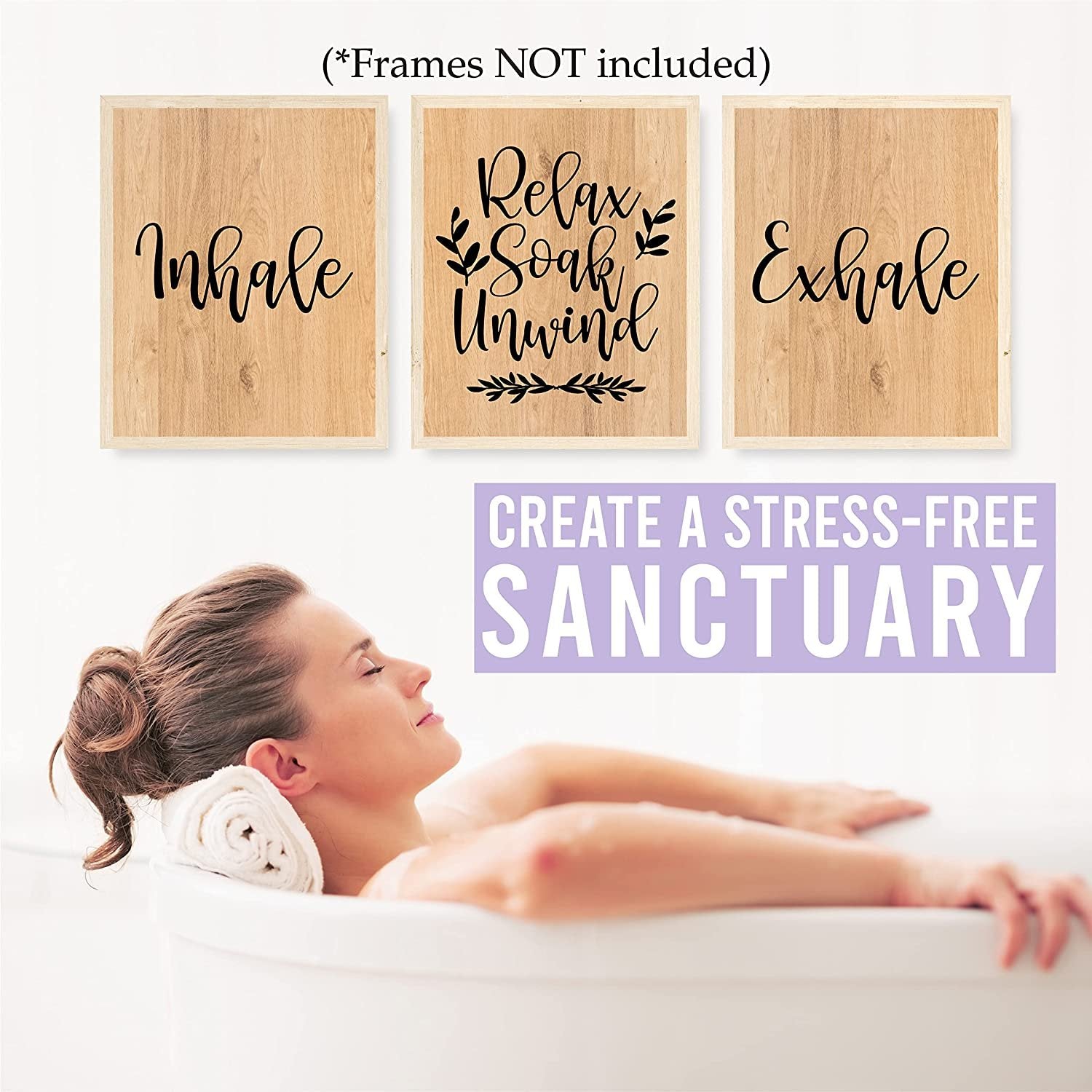 Relaxing Bathroom Wall Art | Set of 6 Reversible Prints | Home Decor