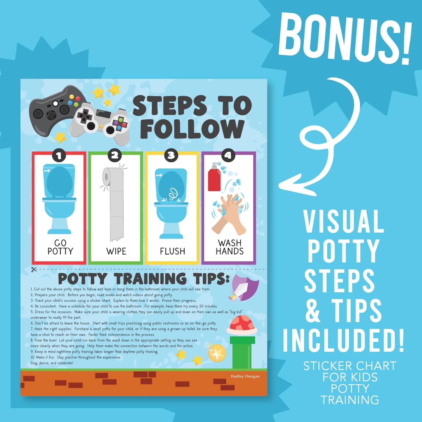 Gaming Potty Training Chart | Sticker Charts | Early Education