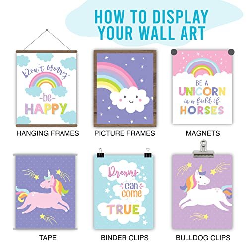 Unicorn Children's Wall Art | Set of 6 | Home Decor