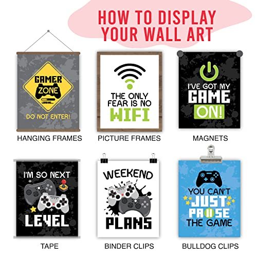 Gaming Children's Wall Art | Set of 6 | Home Decor