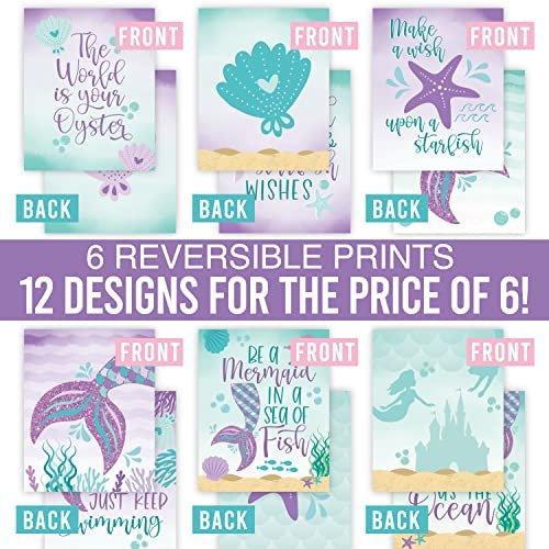 Mermaid Children's Wall Art | Set of 6 | Home Decor