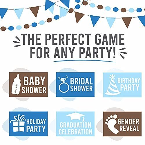 Blue Clothesline Figure Out Many Game | Set of 25 | Baby Shower Games