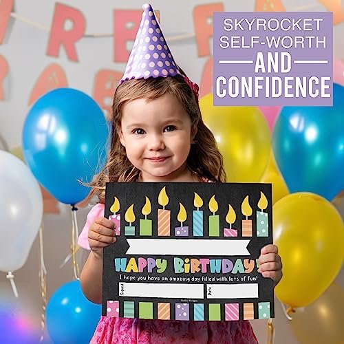 Colorful Chalk Birthday Certificates | Set of 25 | Birthday Gifts