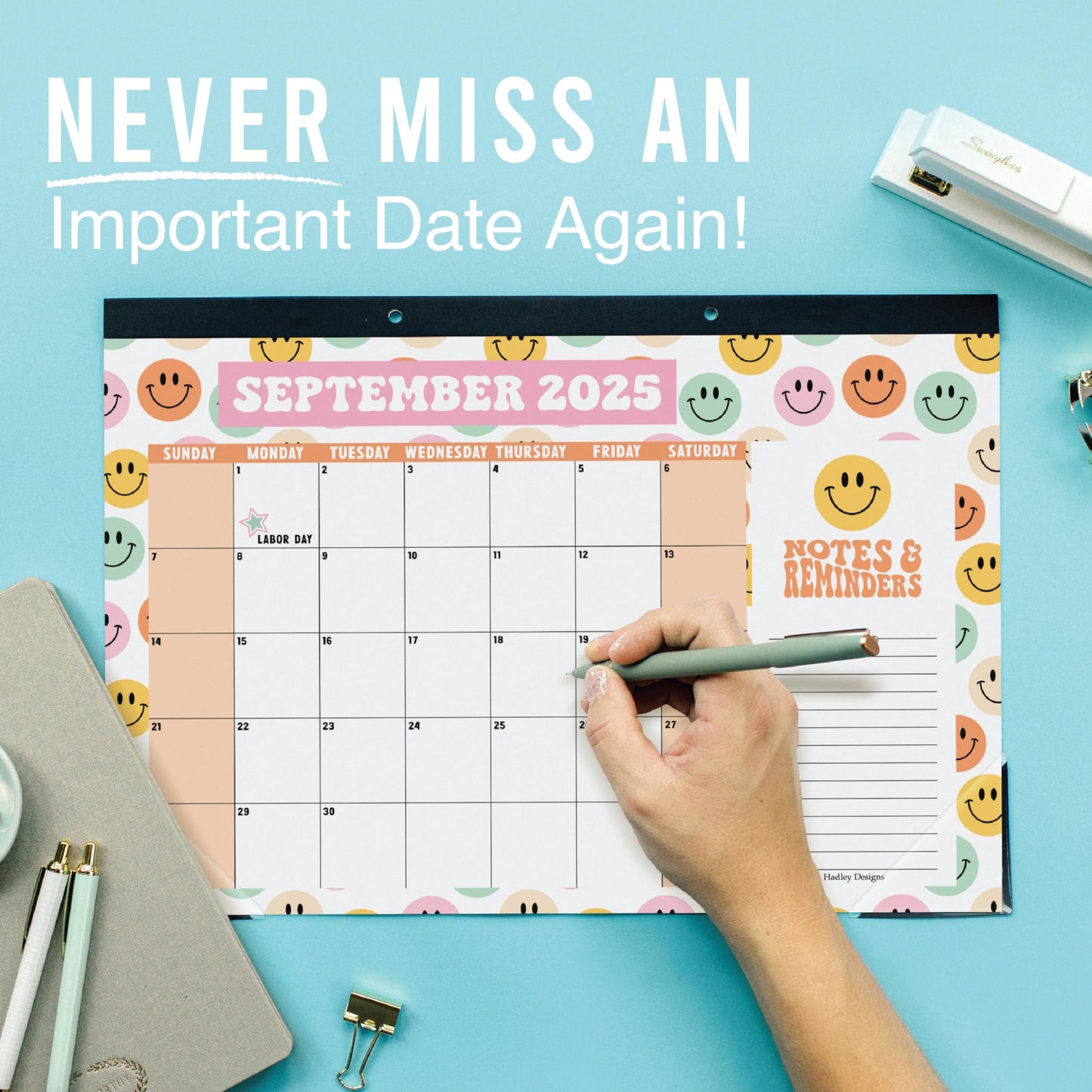 Retro Large Desk Calendar | 18-Months | 2025-2026 | Calendars & Planners