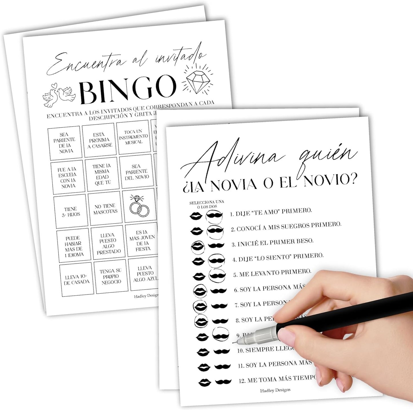 Minimalist Spanish Bridal Shower Games 20 Guests - Juegos Para Despedida De Soltera En Español, Wedding Shower Games, Bridal Shower Bingo In Spanish, Popular Bridal Shower Games Spanish Edition