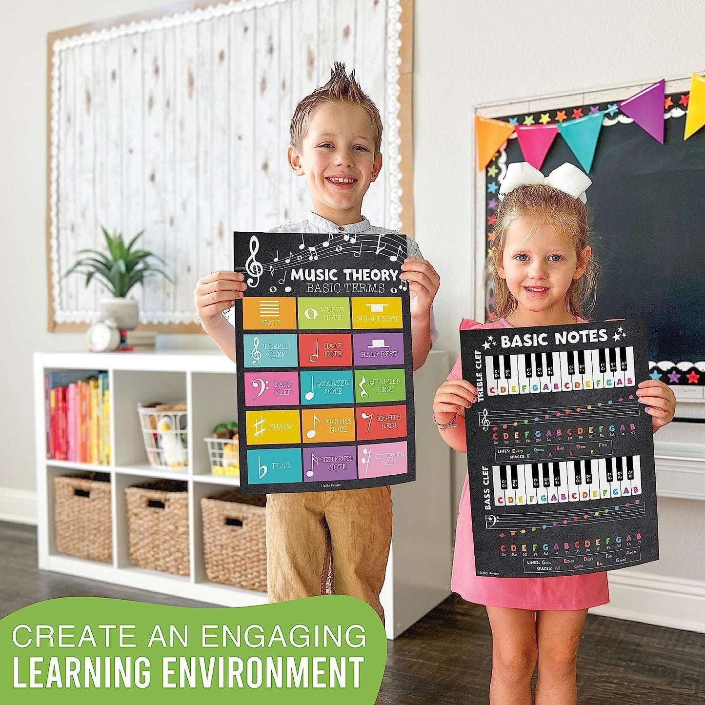 Colorful Chalk Music Posters | Set of 9 | Music Classroom