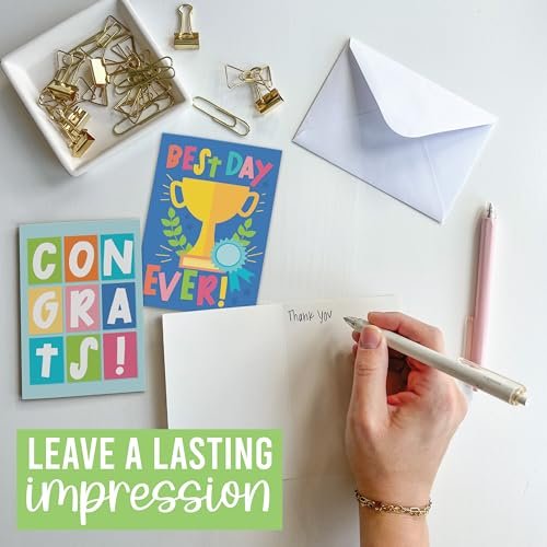 Folded Congratulations Cards | Set of 24 | Cards & Party | Envelopes Included