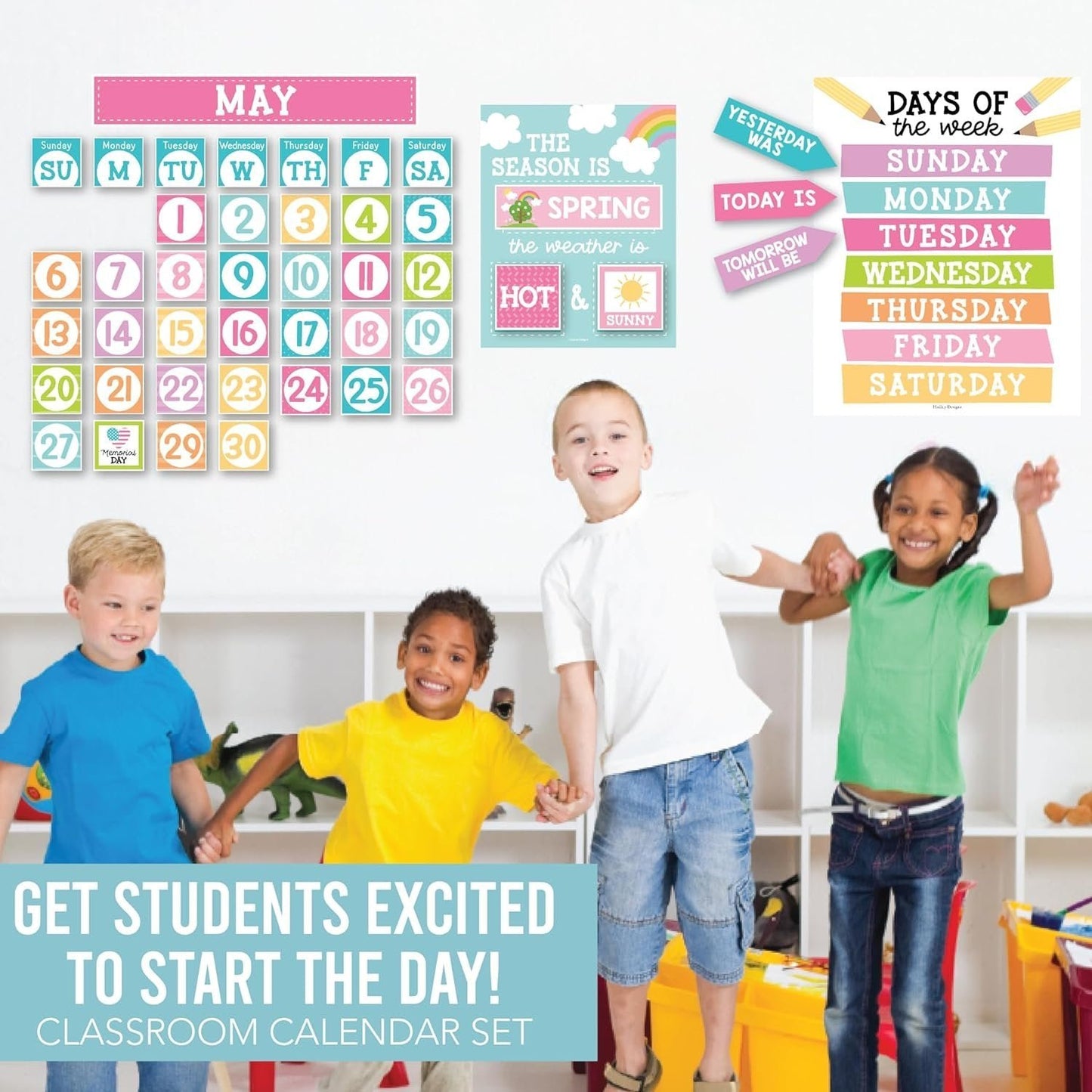 Colorful Pastel Classroom Calendar | Bulletin Board | Classroom Supplies