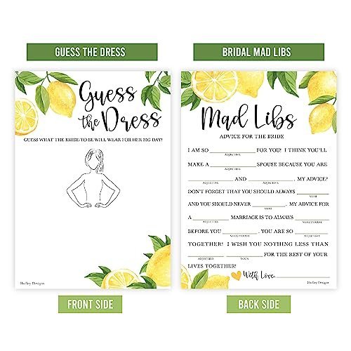 Mad Libs, Bridal Feud, Bride or Groom, Figure out the Dress Games | Set of 40 | Bridal Shower Games