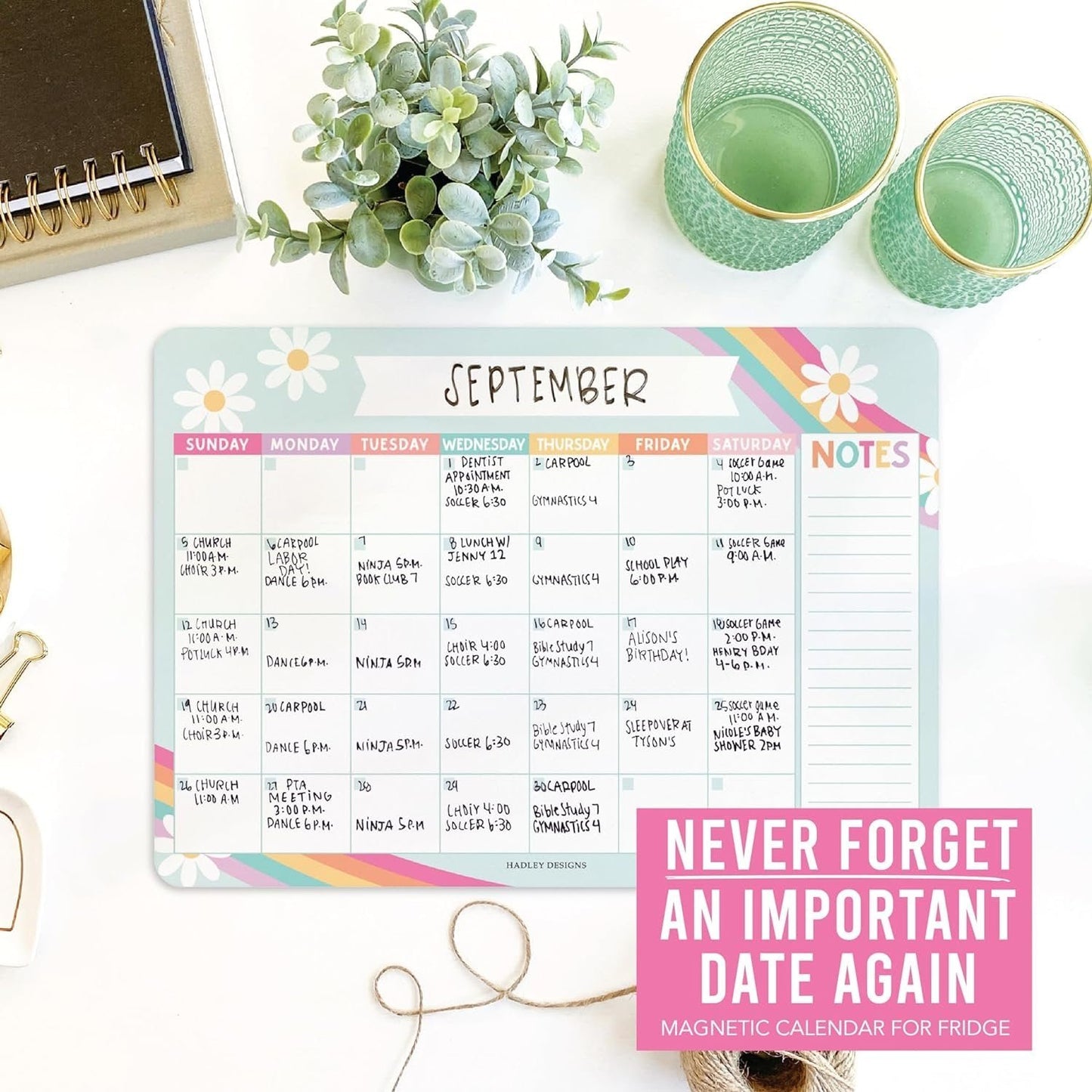 Retro Magnetic Calendar | Dry-Erase | Calendars & Planners