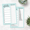 Teal Weekly Meal Planning Calendar Grocery Shopping List Magnet Pad for Fridge, Magnetic Family Pantry Food Menu Board Organizer, Week Diet Prep Planner Tool, Refrigerator What to Eat Dinner Notepad