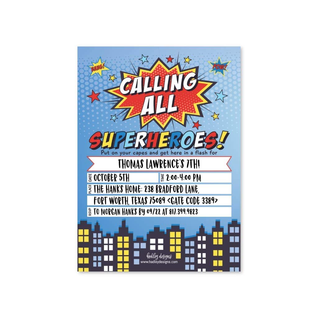 Boys Birthday Invitations | Set of 25 | Kid's Party