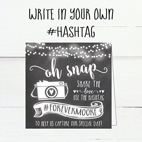 Wedding Hashtag Signs | Set of 25 | Wedding Supplies