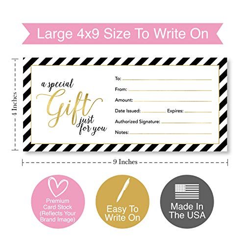 Blank Gift Certificates | Set of 25 | Business & Office Supplies