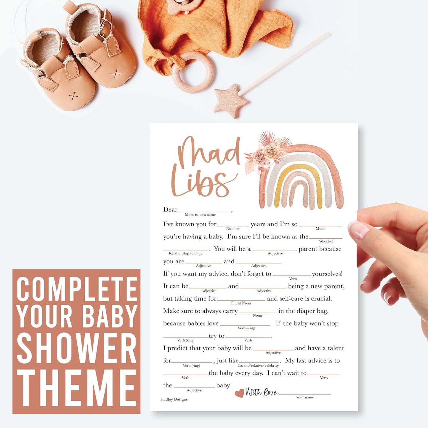 20 Boho Baby Shower Games For Girl - Hilarious Baby Shower Games Girl, Advice Cards Baby Shower Mad Libs Game Funny, Family Tradition Cards For Baby Shower, Baby Girl Baby Shower Games Funny