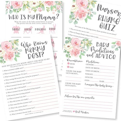 Who Knows Mommy Best, Animal Names, Nursery Rhymes, Advice Baby Shower Games | Set of 50