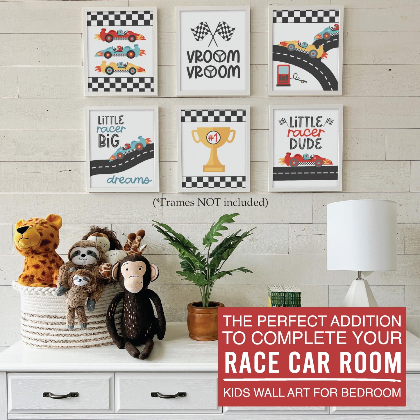 Race Car Children's Wall Art | Set of 6 | Home Decor