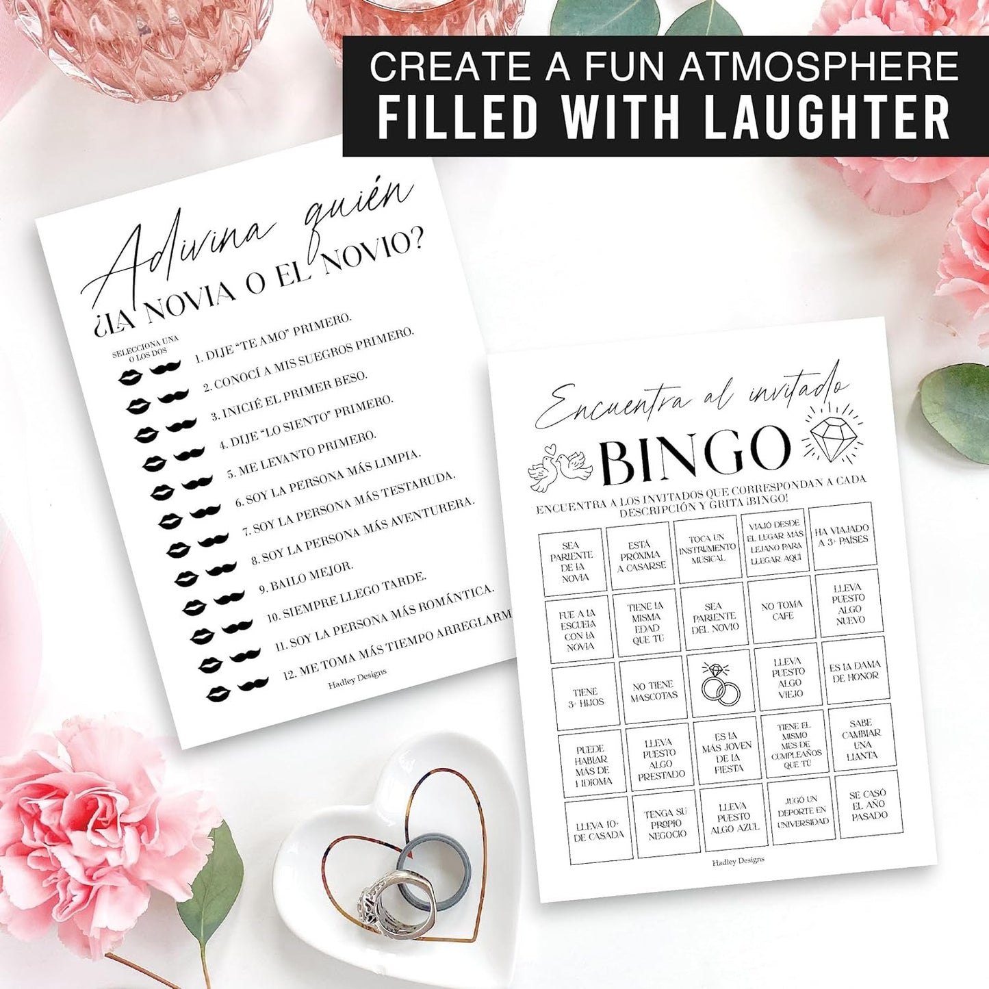 Minimalist Spanish Bridal Shower Games 20 Guests - Juegos Para Despedida De Soltera En Español, Wedding Shower Games, Bridal Shower Bingo In Spanish, Popular Bridal Shower Games Spanish Edition