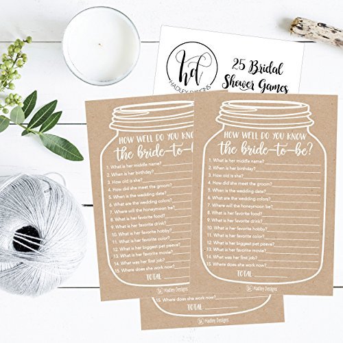 How Well Do You Know the Bride | Set of 25 | Bridal Shower Games