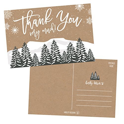 Winter Thank You Postcards