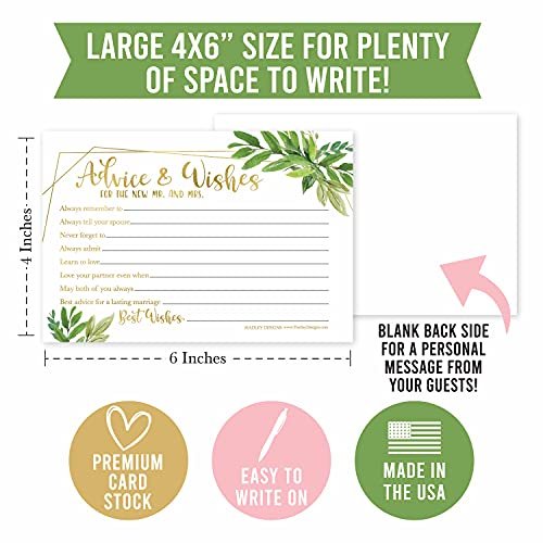 Wedding Advice Cards | Set of 50 | Wedding Supplies