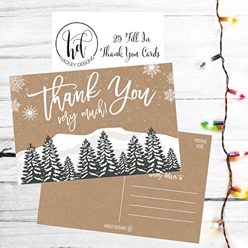 Winter Thank You Postcards